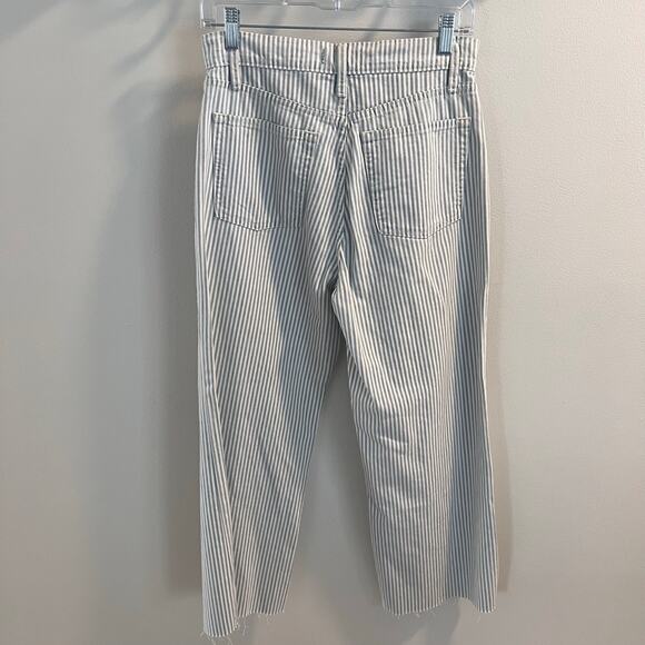 Abercrombie & Fitch Blue Striped Button Fly Pants Size 27/4R - Picture 4 of 7